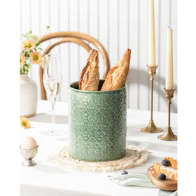 MIKIGEY countertop ceramic holder saves space while adding charm.