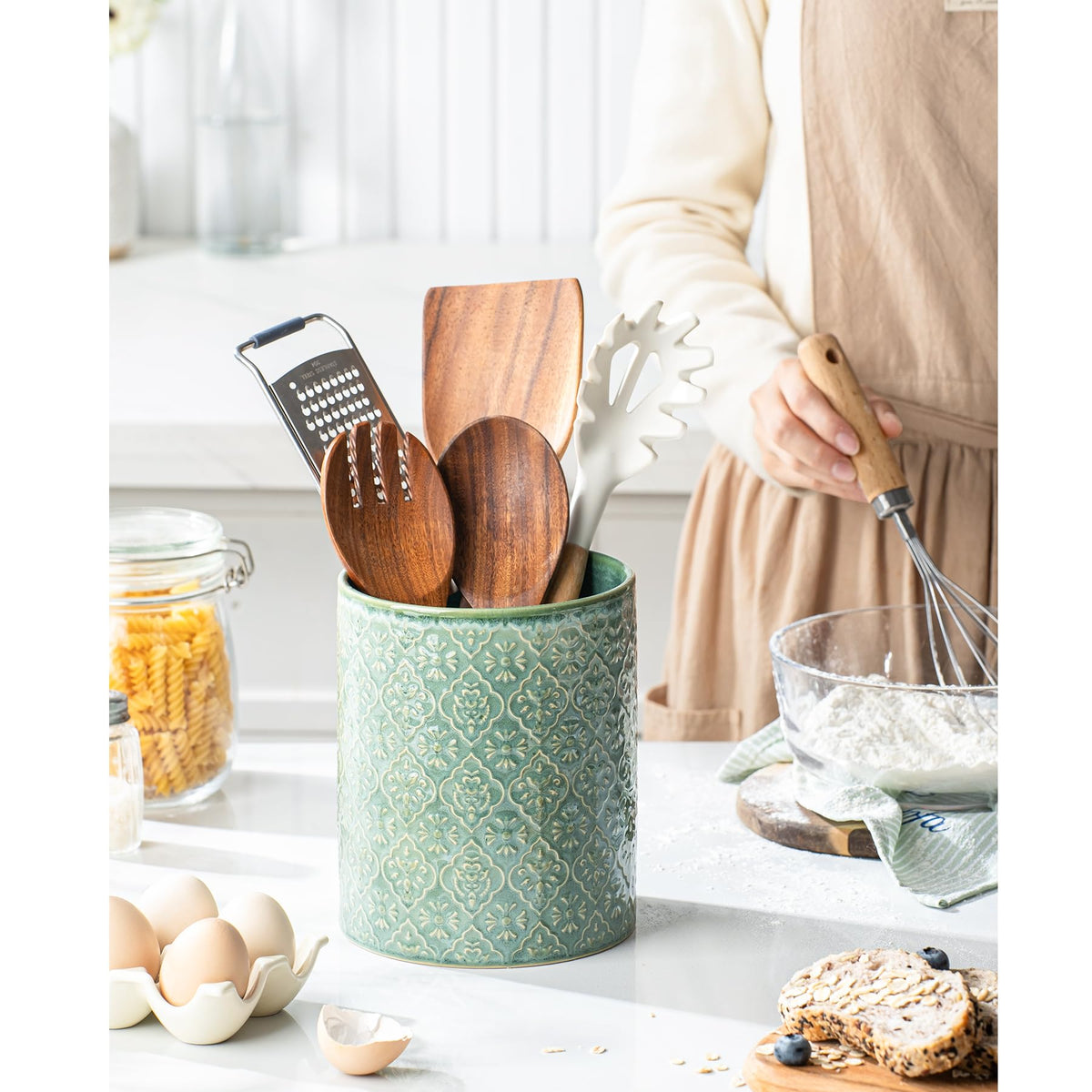 MIKIGEY elegant embossed design enhances any kitchen style.