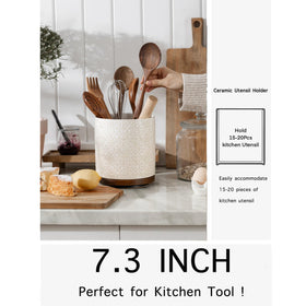 MIKIGEY embossed pattern ceramic crock adds subtle texture to kitchen surfaces