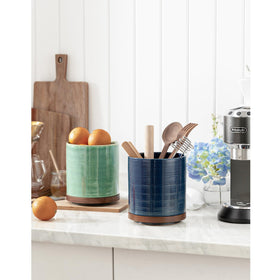 MIKIGEY farmhouse-style blue finish suits modern and rustic kitchens.