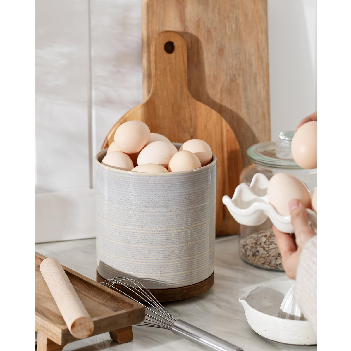 MIKIGEY grey ceramic design adds modern style to your kitchen.