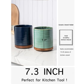 MIKIGEY kitchen organizer doubles as a decorative counter crock.