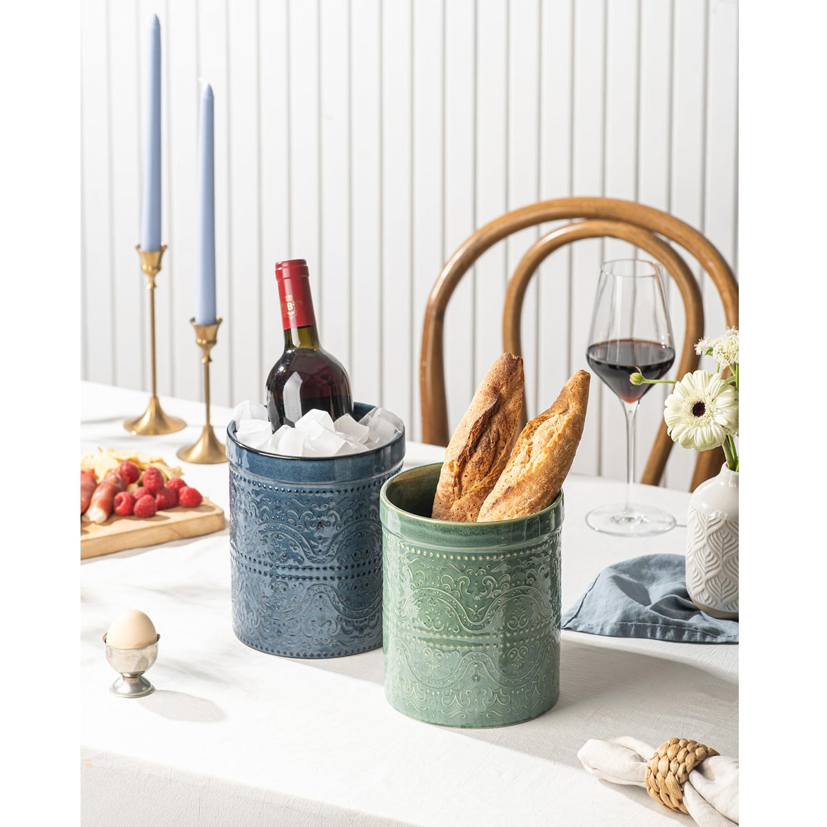 MIKIGEY multi-functional utensil holder doubles as vase or brush container.