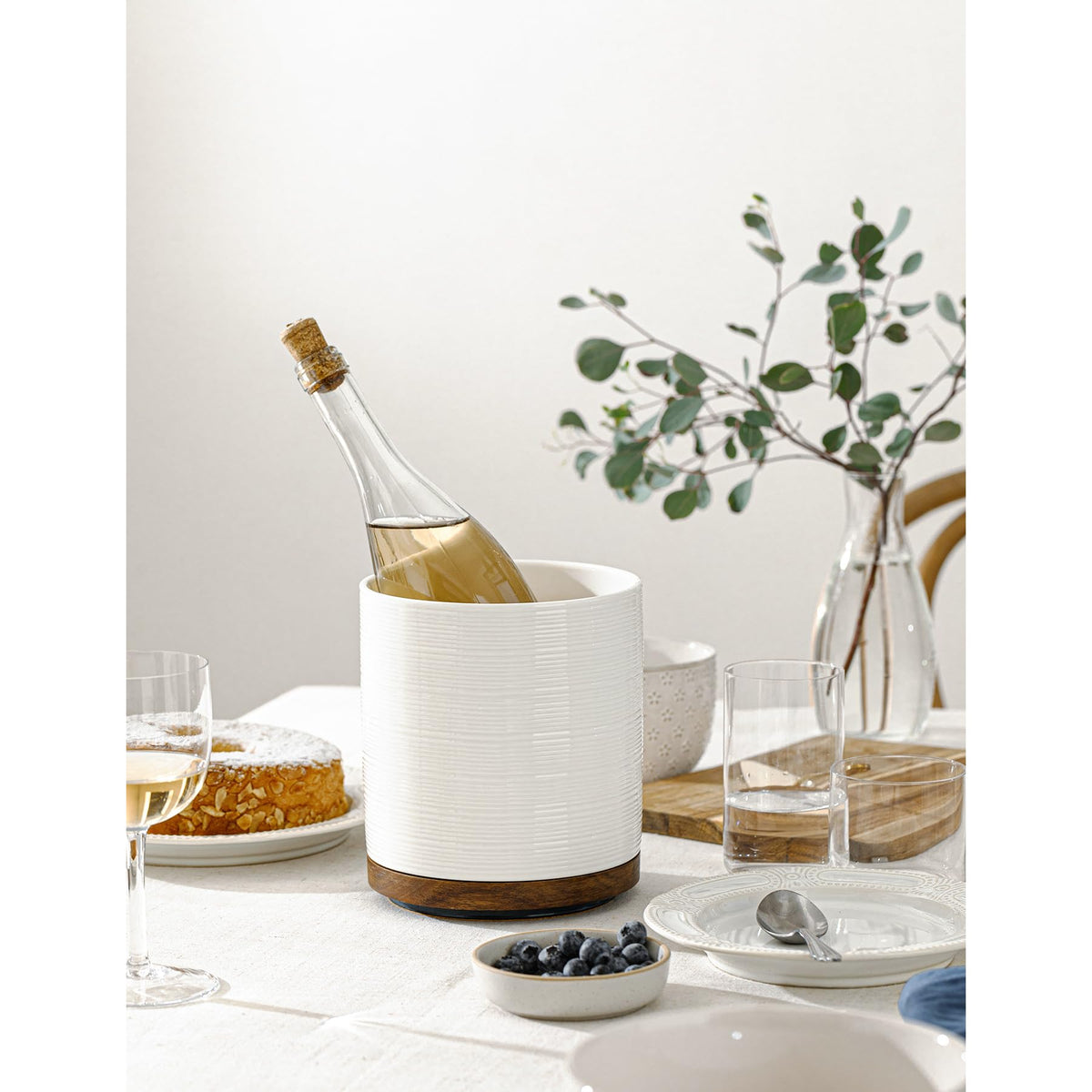 MIKIGEY multiuse ceramic crock doubles as storage for brushes, candies, or fruits.
