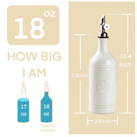 MIKIGEY multiuse bottle works with oil, vinegar, and syrup.