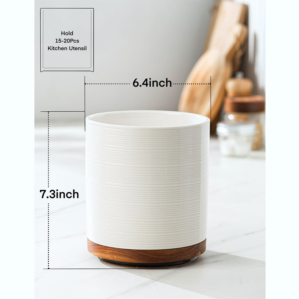 MIKIGEY rotating wooden base provides stable support while you cook.