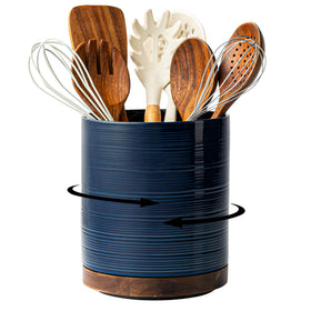 MIKIGEY 360° rotating utensil holder provides quick access to kitchen tools.