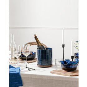 MIKIGEY dark blue ceramic holder adds farmhouse charm while keeping tools handy.
