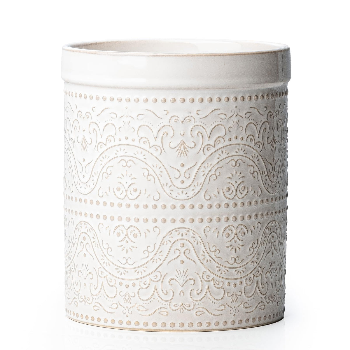 MIKIGEY utensil holder front view: stylish storage for spatulas and ladles.