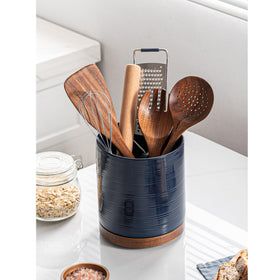MIKIGEY rotatable wooden base offers stable, smooth rotation for easy access.