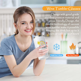 Mikimoony 20oz insulated tumbler with sunny rainbow message for daily hydration