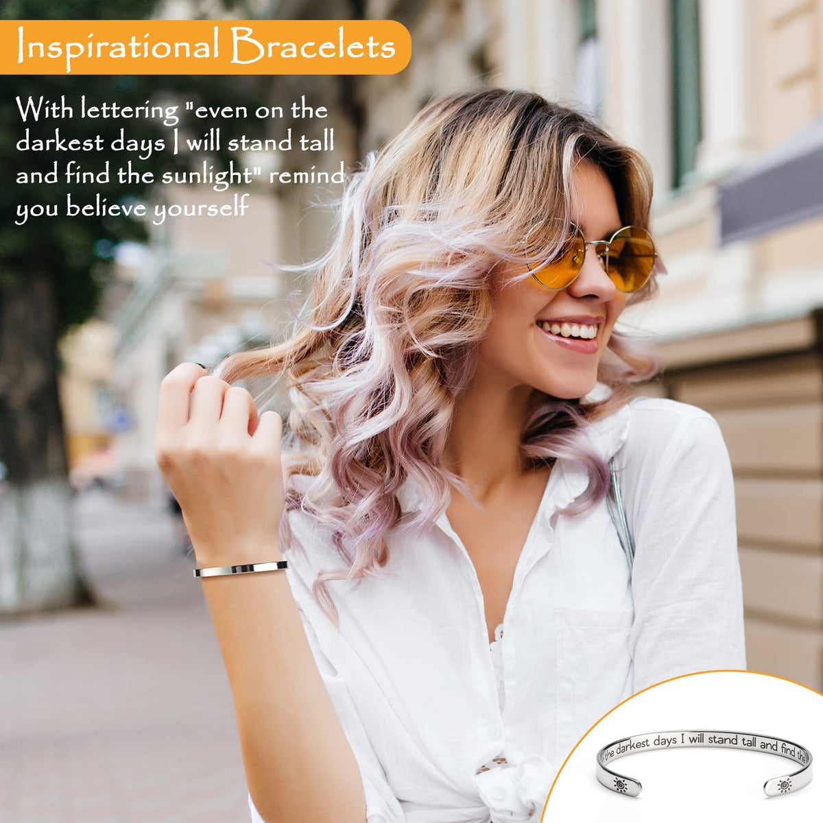 Mikimoony Inspirational bracelet with hidden positive message