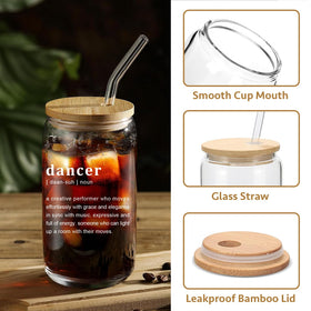 Mikopei reusable glass straw included for eco friendly sipping