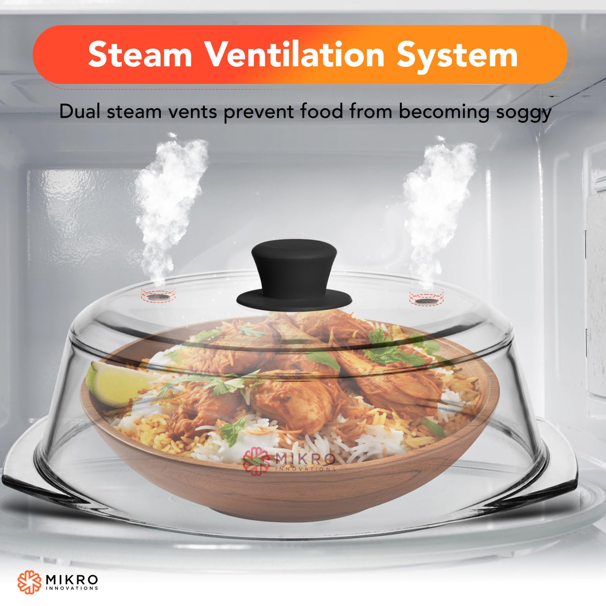 Mikro Innovations silicone handle stays cool during microwaving