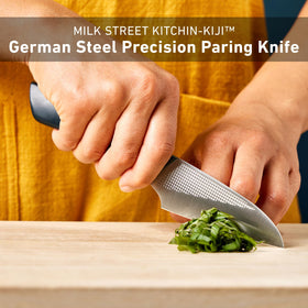 Milk Street Kitchin-kiji knife ergonomic handle designed for comfort.