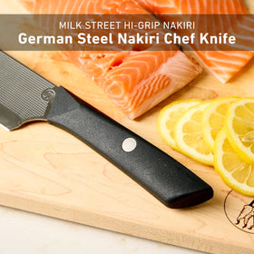 Milk Street Nakiri knife edge maintained by 17-degree sharpening angle
