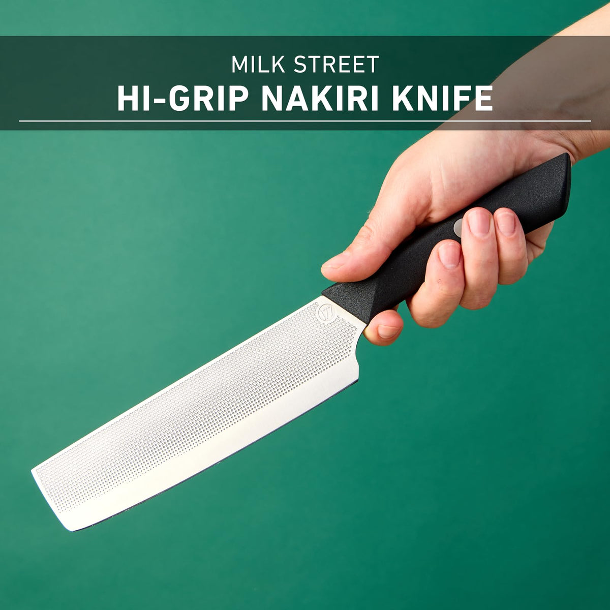 Milk Street Nakiri knife handle texture for secure grip in wet conditions