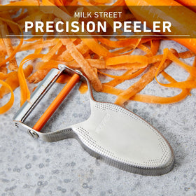 Milk Street Precision Peeler shows replaceable blades for long-term use.