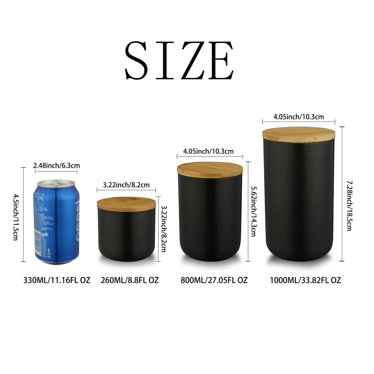 MilkyWay ceramic canister with bamboo lid for tea and coffee storage.