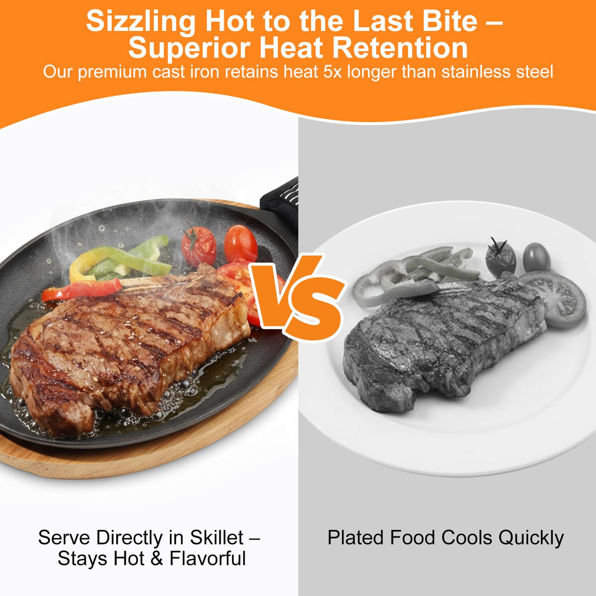 Millsten heat-resistant handle cover closeup protecting hands during high-heat serving.