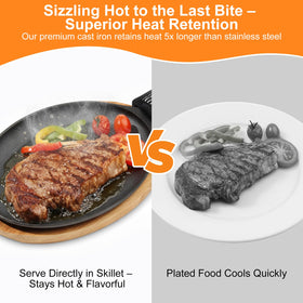 Millsten heat-resistant handle cover closeup protecting hands during high-heat serving.