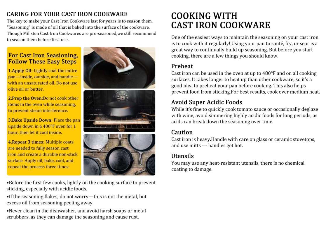 Millsten versatile cast-iron skillet set for fajitas, steaks, and vegetables at gatherings.