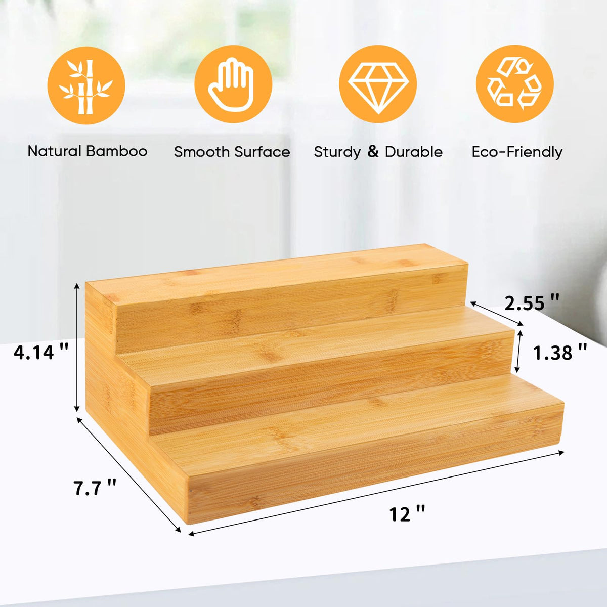 MillTu kitchen organizer bamboo creates tidy countertop storage