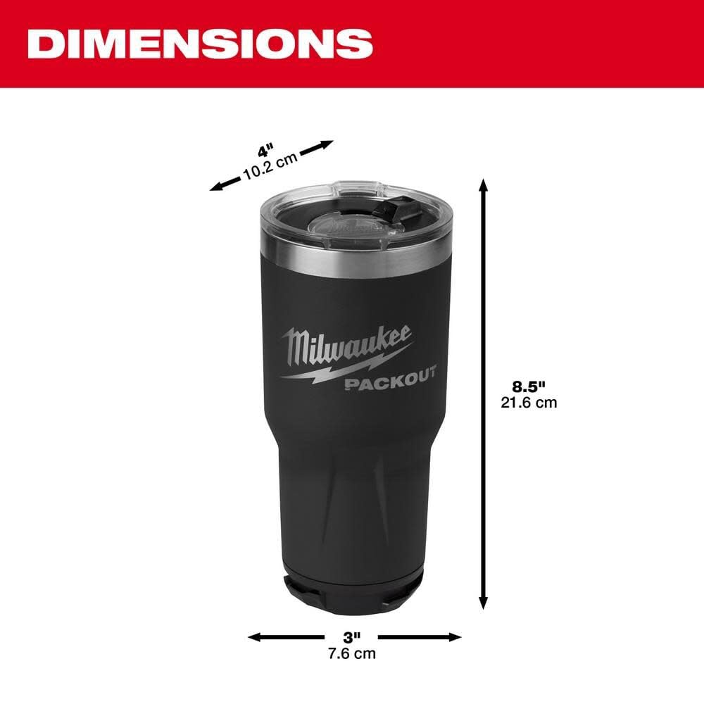 Milwaukee Packout tumbler is dishwasher safe for easy cleaning.