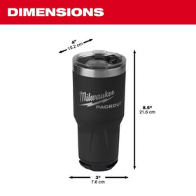 Milwaukee Packout tumbler is dishwasher safe for easy cleaning.