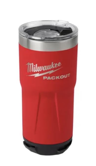 Milwaukee PACKOUT tumbler with sliding magnetic lid for quick, on-the-go hydration