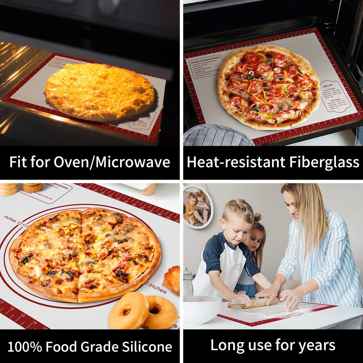 Mimekitchen silicone baking mat dough rolling demonstrates non-stick surface for easy pastry work
