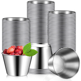 Mimorou 100pcs stainless steel sauce bowls for bulk prep and service.