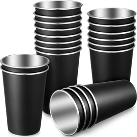 Mimorou 20-pack stainless steel pint cups, unbreakable and ideal for outdoor gatherings.