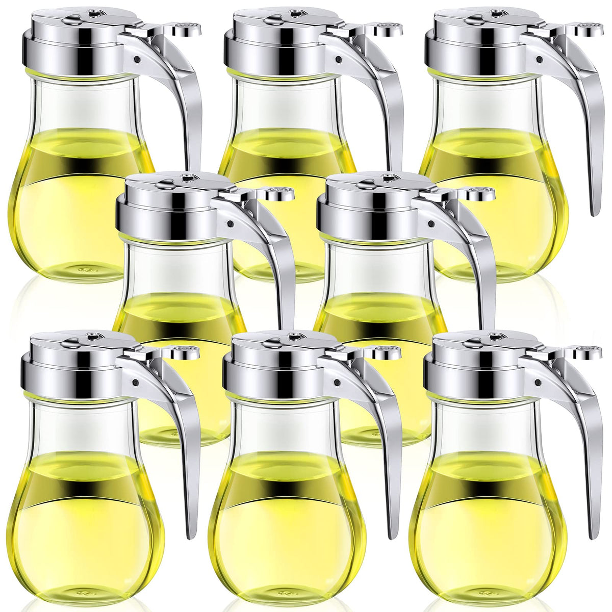 Mimorou glass syrup dispenser with retracting spout for precise pouring