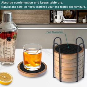 Minacun coasters are easy to clean by removing felt inserts and rinsing.