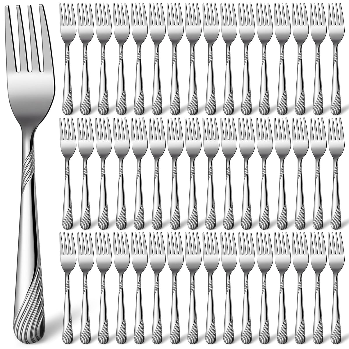 Minatee 100-pcs bulk dinner forks, 6.9 inches, ideal for daily meals and gatherings.