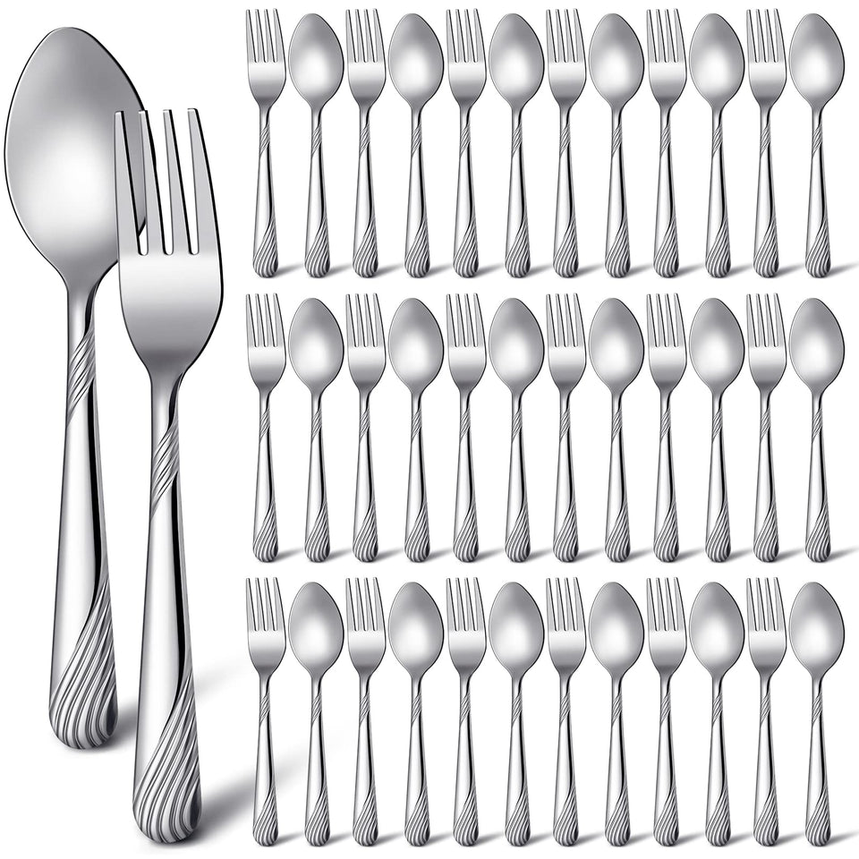 Minatee 50-pc flatware set with forks and spoons for everyday dining and gatherings
