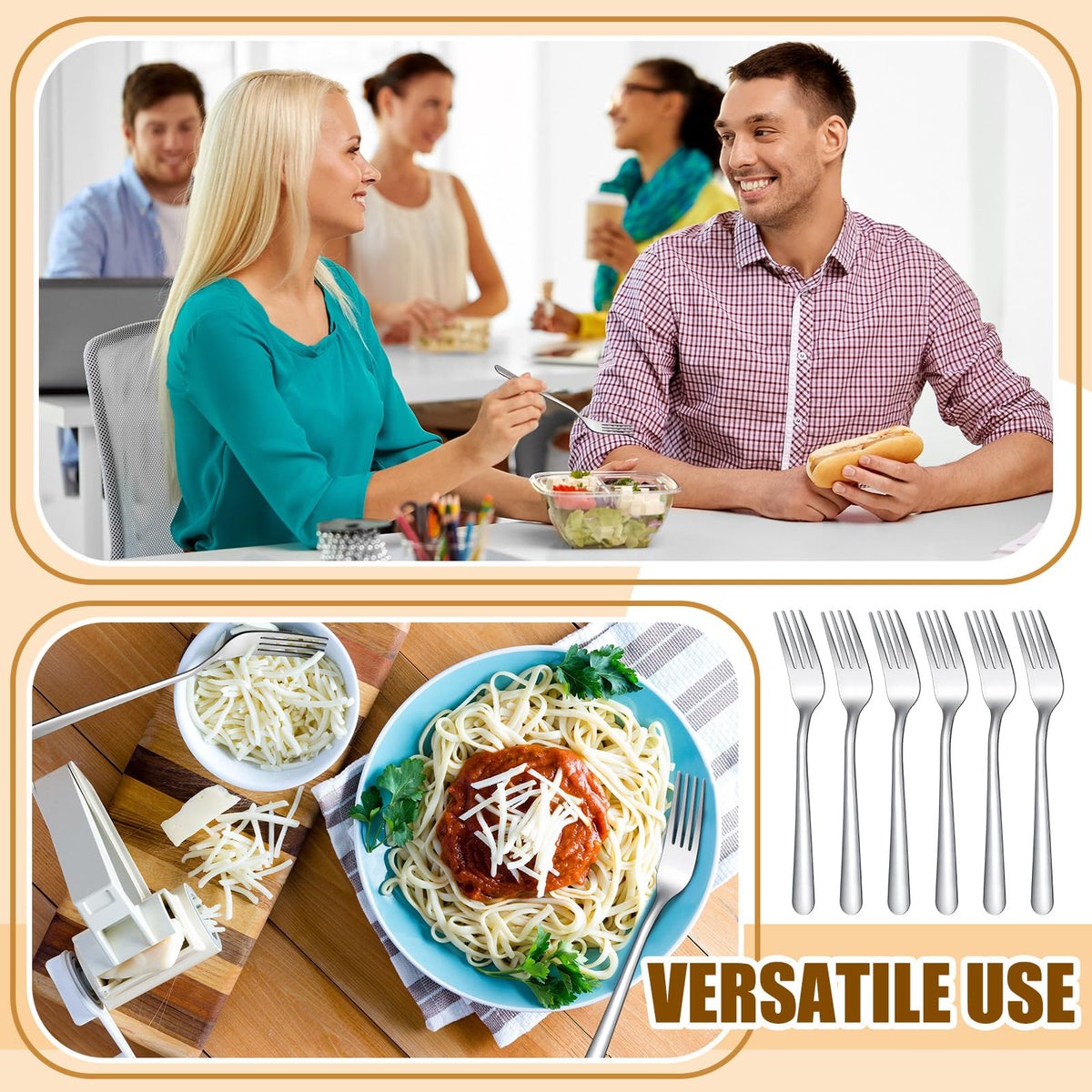 Minatee dinner forks ergonomic grip for comfortable table dining