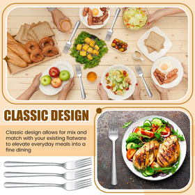 Minatee forks mirror-polish finish enhances any table setting