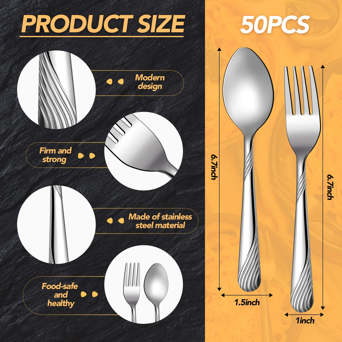 Minatee mirror polished finish adds elegant shine to table settings