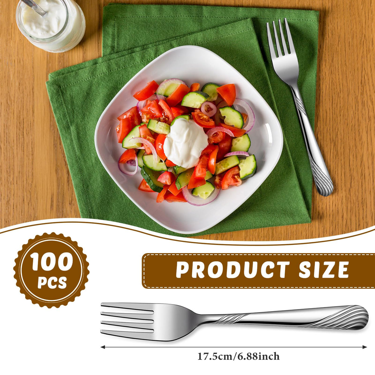Minatee stainless steel dinner forks with mirror polish for easy cleaning and long-lasting use.