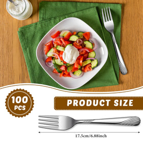 Minatee stainless steel dinner forks with mirror polish for easy cleaning and long-lasting use.