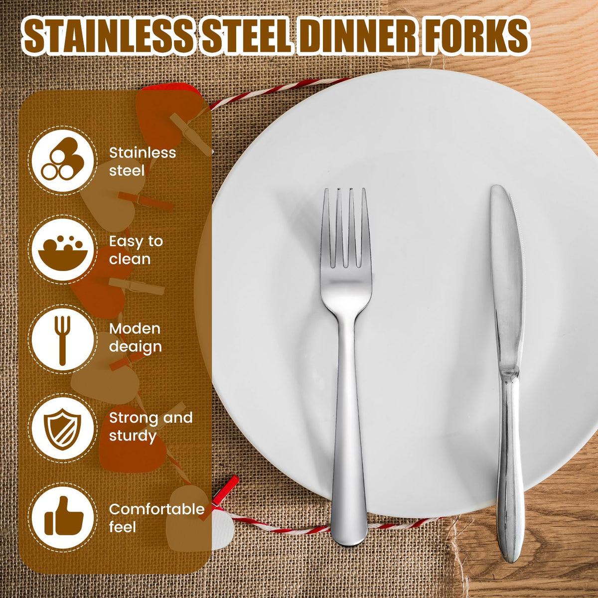 Minatee stainless steel dinner forks silverware built for durable everyday use