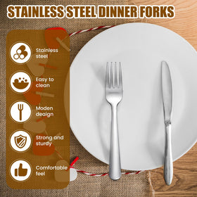 Minatee stainless steel dinner forks silverware built for durable everyday use