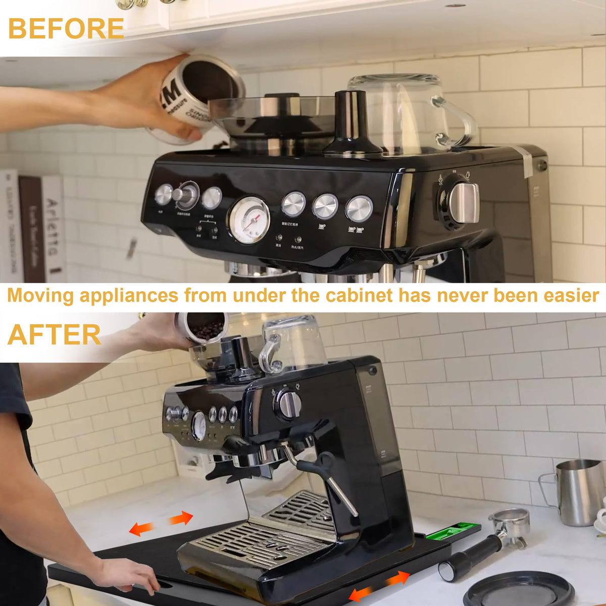 MinBoo bamboo appliance slider coffee maker mats absorb spills and protect countertops