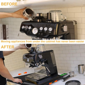 MinBoo bamboo appliance slider coffee maker mats absorb spills and protect countertops