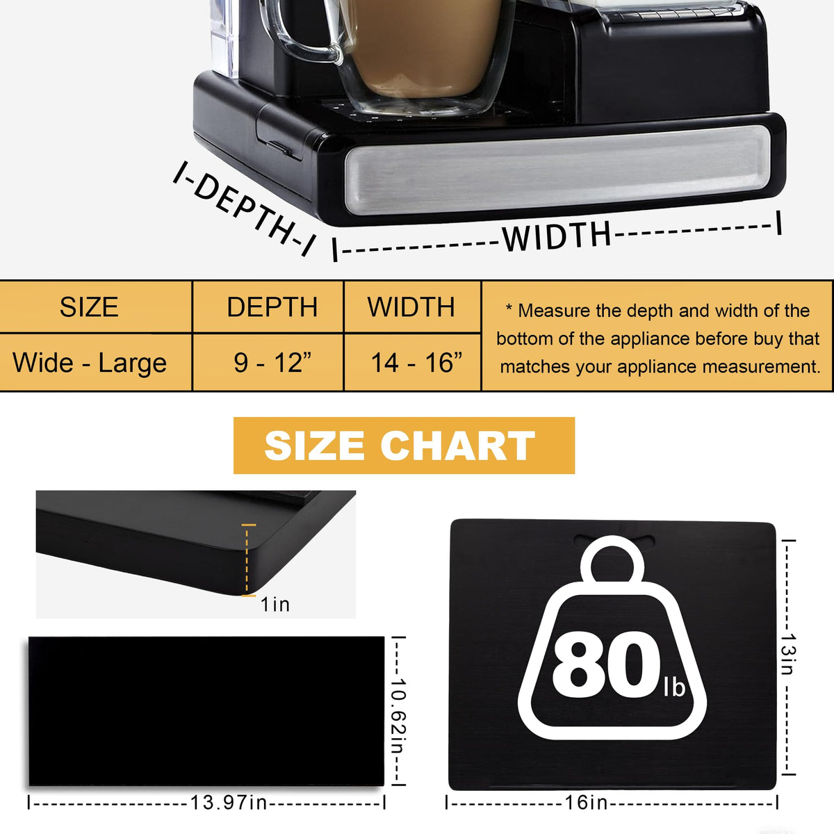 MinBoo bamboo appliance slider counter-top movement reduces steam damage