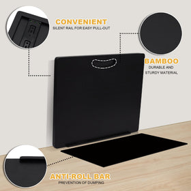 MinBoo bamboo appliance slider prevents countertop clutter during prep
