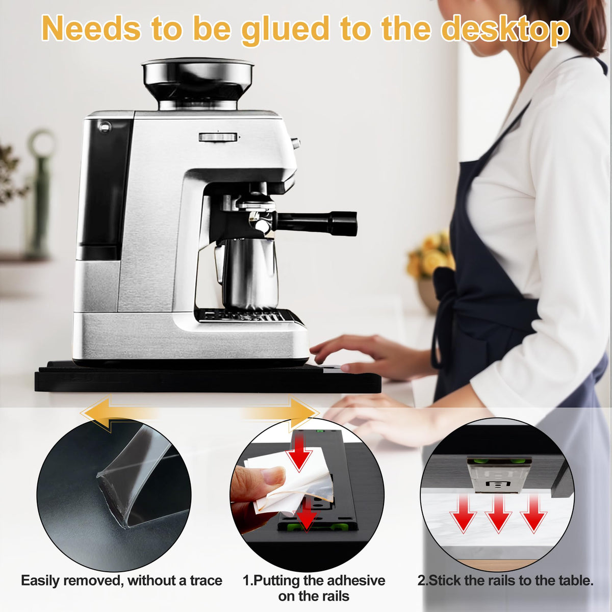 MinBoo bamboo appliance slider under-cabinet ready for daily use