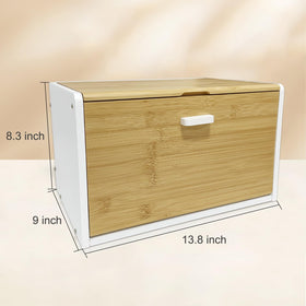 MinBoo bamboo bread box with magnetic door enables easy access.